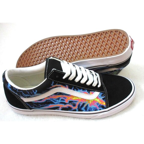 Vans Men's Old Skool Electric Flame Glow In The Dark Skate shoes Sizes NIB - Picture 1 of 5